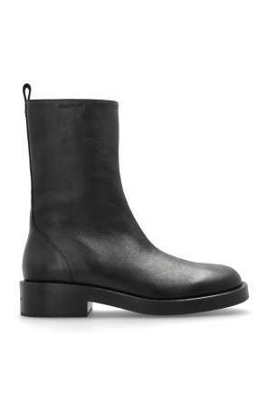 ミドルブーツ BOTTEGA VENETA Women Boots 763880 V3M70 1000 Black Bottega Veneta Black Leather Lug Boots - Ākaibu Store